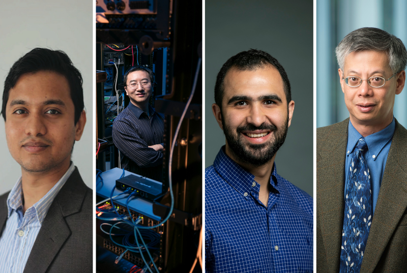 Collage of four professors, Sai, Kai, Khaled and Brian. 